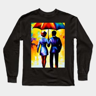 Couple Under Umbrella Long Sleeve T-Shirt